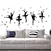 Bedroom Decor Ballet Dance Ballerinas Stars Vinyl Wall Decals Art Stickers Dancing Ballet Nursery Kids Girls Room Decor Girls Room Wall Sticker KW-109 (Black)
