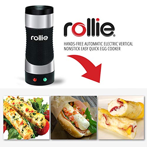 Rollie Egg Cooker Automatic Electric Vertical (Stainless Steel) / Egg Sandwich,Egg Rolls, Omelets, Scrambled Eggs, Breakfast Egg Maker. Free Cleaning Brush + 25 Recipes #TOP3