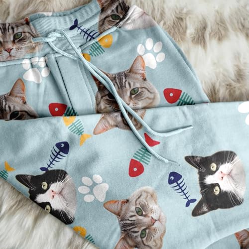 Custom Pajama Pants with Photo, Personalized Photo Picture PJ Bottoms, Personalized Pet Face Pajamas for Men Women3
