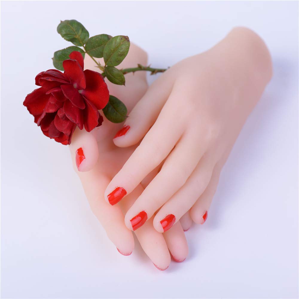 Modello di Mano in Silicone, Mani morbide Mani finte per Mani Femminili Modello Mannequin Gioielli Anello Guantobraccialebraccialetto Schizzo Nail Display