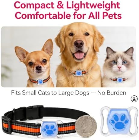 GPS Tracker for Dogs & Cats - No Monthly Fee, Waterproof Real-Time Tracking Collar for Pets, Kids,Luggage & Assets | 365-Day Battery Life | - 2