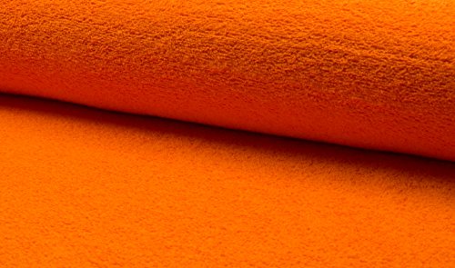 CRS Fur Fabrics Tela de Rizo de algodón de Doble Cara, Color Naranja, 1 m, 150 cm x 100 cm Material, 1Mtr - 150cm x 100cm