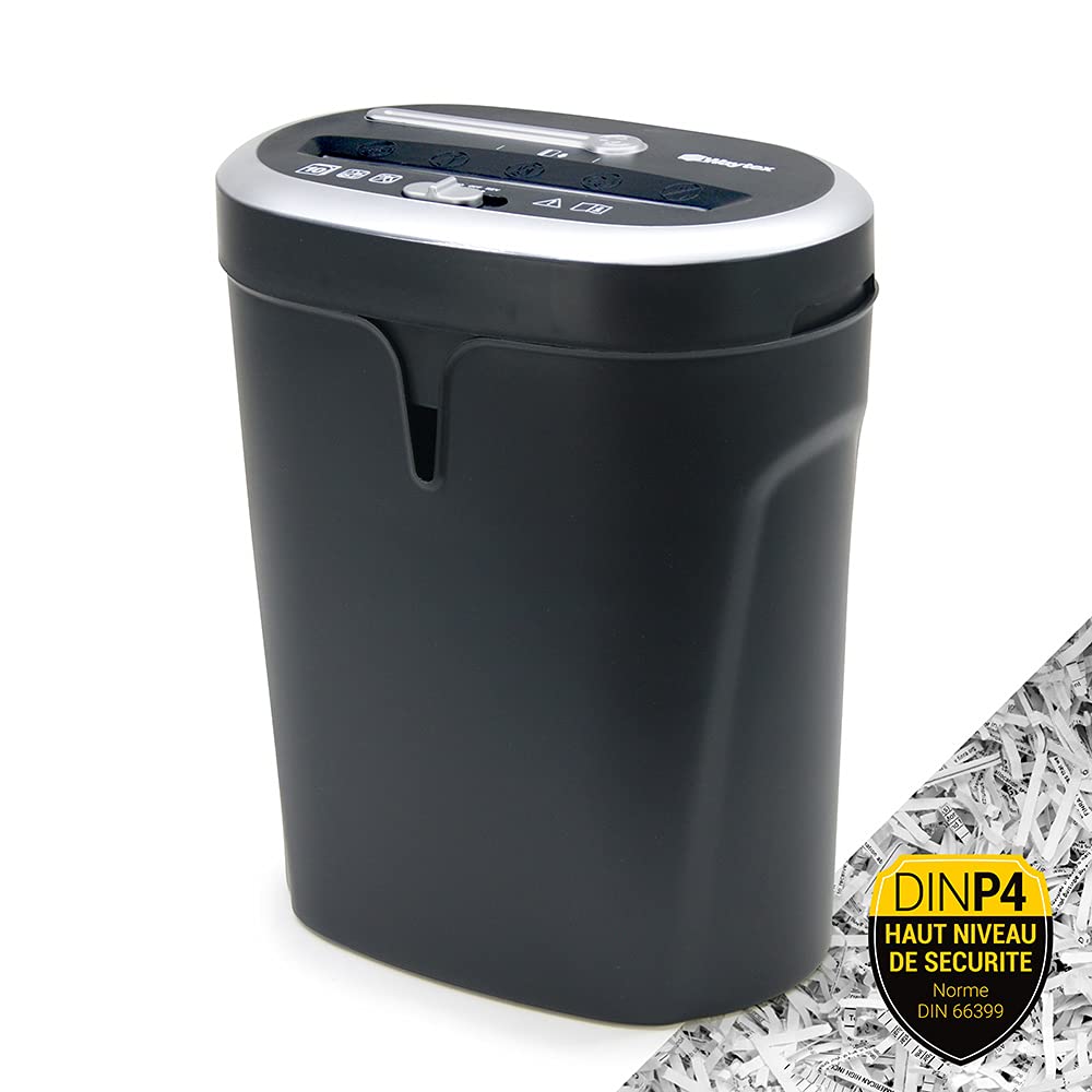 WAYTEX 77320 Destructeur de Documents Coupe Croisée 10 Feuilles CD et DVD avec Grand Bac de 21L