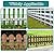 QIEGL 25pcs Garden Fence Animal Barrier 27ft(L) X 17in(H) No Dig Barrier Fencing Dog Rabbits Blocker 9 Vertical Metal Wire Rustproof Border Decorative Fences for Outdoor, Yard, Patio