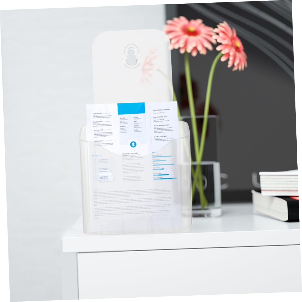 Tofficu Acrylic Desk Organizer - Magazine & File Display Rack For Office Or Home Desktop