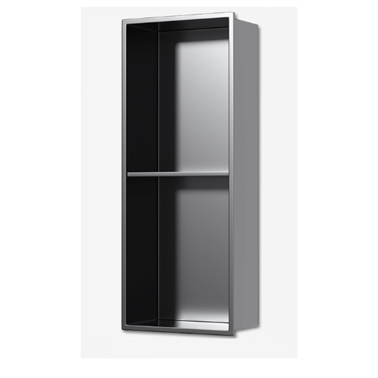 Niche de salle de bain encastrée en acier inoxydable avec angles carrés