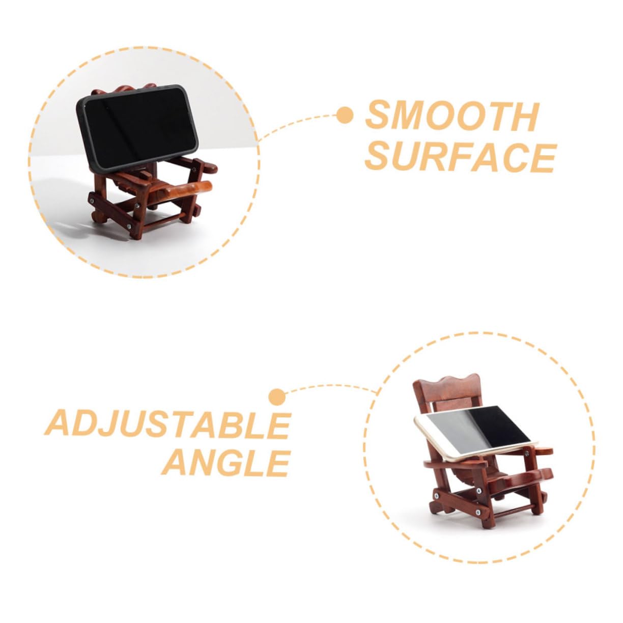 DOITOOL 4piezas Soporte De Teléfono De Madera para Escritorio Soporte Decorativo para Teléfono Móvil para Ver Videos y Realizar Videollamadas Compatible