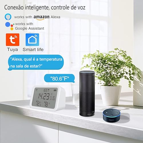 Termômetro WiFi Higrômetro, temperatura interna e sensor de umidade, monitor doméstico inteligente d