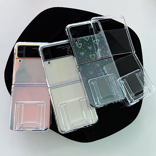 Coque Samsung Z Flip 4 et 3 transparente laser avec support bague intégré