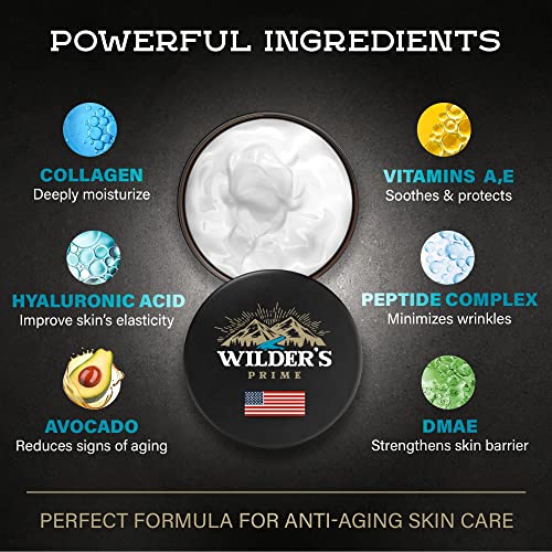 Men's Face Moisturizer Cream - Anti Aging & Wrinkle - Made In Usa - Collagen, Hyaluronic Acid, Vitamins E & A, Avocado Oil - After Shave Lotion - Age Facial Skin Care - Day & Night Moisturizing, 2 Oz #TOP2