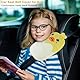Gurtpolster Kinder Gurtschutz Auto Kopfstütze und Sicherheitsgurtkissen für Kinder im Auto Komfortables Nackenkissen,Yellow