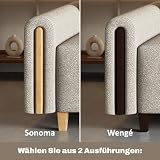 MOTIVENA Notti 3 Sitzer Sofa mit Bettfunktion, Schlafsofa 235 cm Breit, Klappsofa mit Schlaffunktion, Schlafsofa mit Bettkasten, Bettsofa mit Schlaffunktion, Boucle Sofa Beige (Creme)