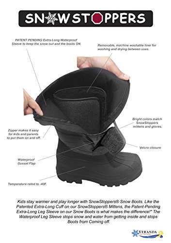 SnowStoppers Snow Boots, Toddler 7/8, Black - Thumbnail 5