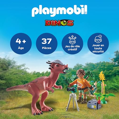 Playmobil | Dinos | Observation du Stygimoloch | Jeu de Dinosaures | Jouet d’Aventure pour Enfants de 4 Ans et Plus | 71822