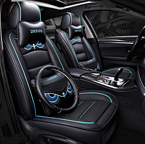 Ededi Lujo Cuero Funda Asiento Coche, Universal Protector de Cubiertas de Asiento de Coche Juego Completo para Delanteros y Traseros 5 Asientos