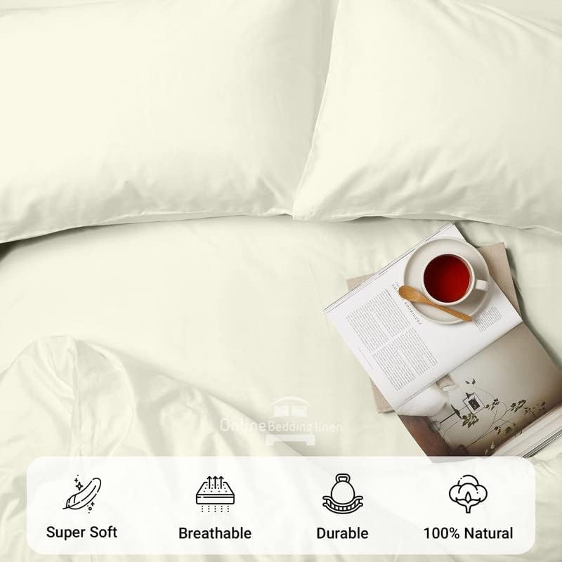 Miniatura 5 de Juego de sábanas California Queen  4 piezas, algodón egipcio de 800 hilos, sábanas de algodón de 60 x 84 pulgadas, sábanas de algodón de calidad de