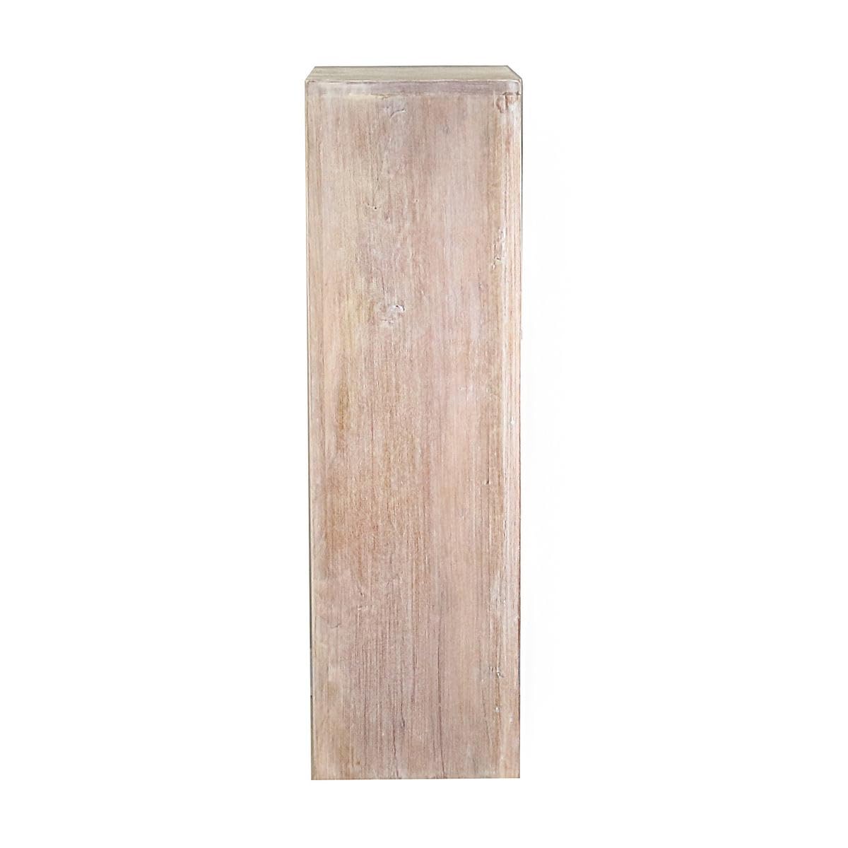 Säule Holzsäule Dekosäule Podest Ständer Sockel Blumenständer Holz Weiß/Whitewash groß 85 cm