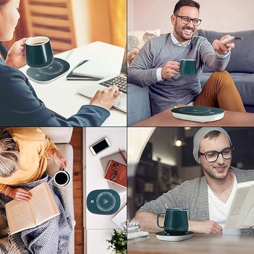 Image of Coffee Mug Warmer Electric Cup Heater | Waterproof Heating Coaster for Tea, Milk, and Beverages | Portable Drink Warmer Plate for Home & Office Use