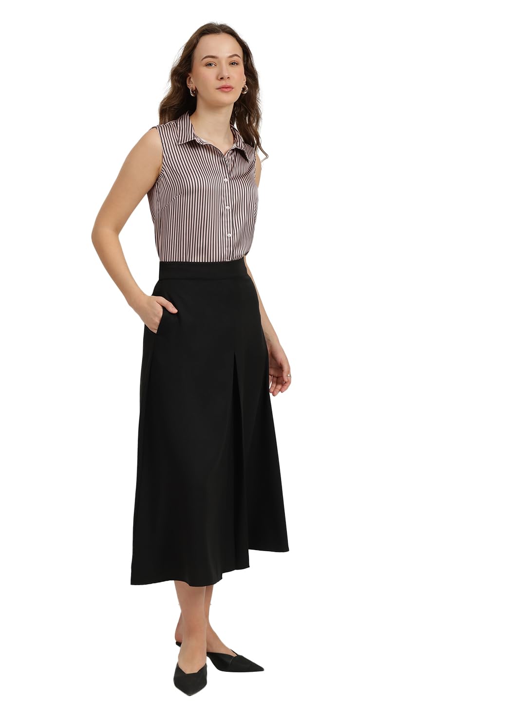 fablestreet Box Pleat Skirt - Black-picture-12