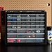 IRIS USA Screw Tool Organizer Small Parts Cabinet, 44-Drawer, Electronics Hardware Nuts and Bolts Plastic Storage Drawers Garage Storage, Stackable Bead Craft Organizer Building Bricks Sorter, Black