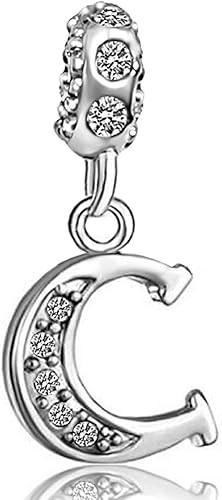 Abalorio para pulsera, diseño de letras del alfabeto A-Z, abalorios de cristal de JMQJewelry