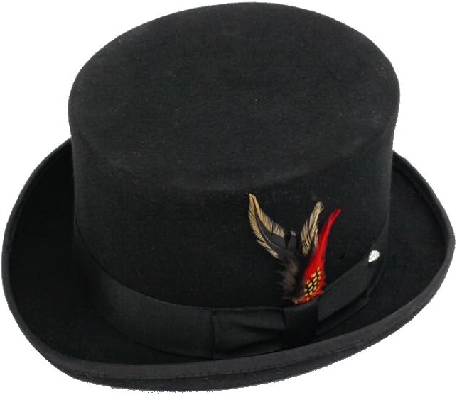 New 100% Wool Black Top Hat