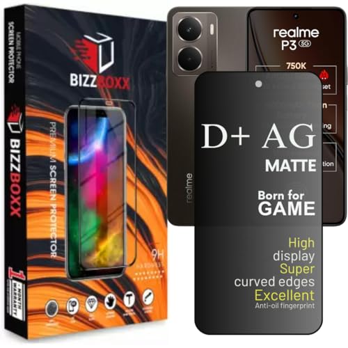 Image of Compatible With realme P3 5G D+ AG Matte Tempered Glass Screen Guard Protector Anti Fingerprint Gaming Special With Camera Cut (realme P3-6.67 Inch)- Pack of 1