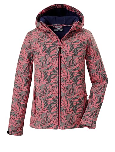 killtec Dziewczynki Kurtka softshell/kurtka outdoorowa z kapturem Mädchen Softshelljacke Print, light moss, 140, 43200-000