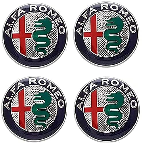 4 Pièces Enjoliveurs, pour Alfa Romeo 147 156 GT Giulia 50mm Accessoires De Voiture Poussière Cache Moyeu Résistant à La Corrosion Et Durable Cover
