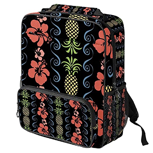 Sac à dos ordinateur portable avec imprimé fruits tropicaux noirs pour le travail