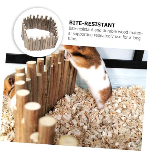 ibasenice Holzzaun Spielzeug für Hamster Chinchilla aus Naturbelassenem Holz 30cm Multifunktionaler Haustier Zaun Käfigzubehör für Kleintiere