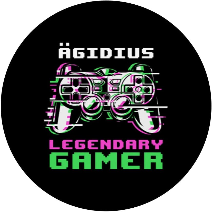 Ägidius - Legendary Gamer - Personalized PopSockets Swappable PopGrip, Black - Image 4