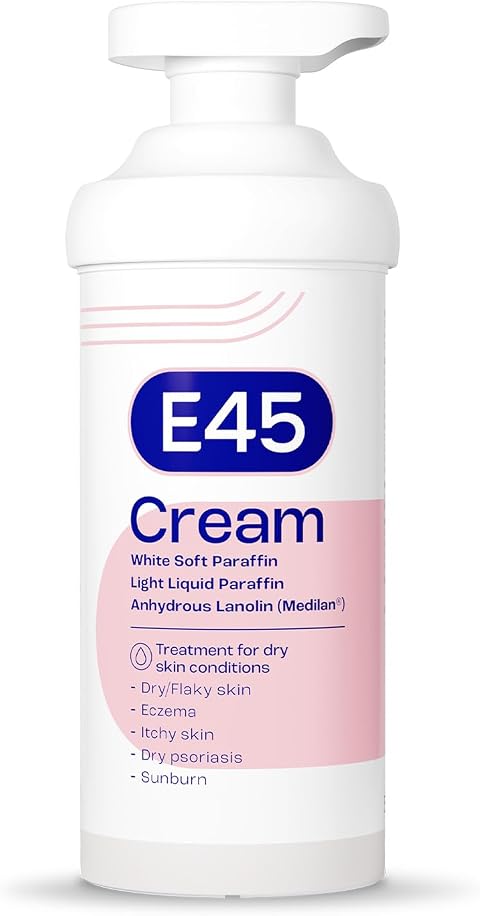 E45 Moisturising Cream 500g for Dry, Itchy & Sensitive Skin, Emollient | Helps soothe dry, itchy skin - Non-greasy, fast-absorbing and dermatologically tested