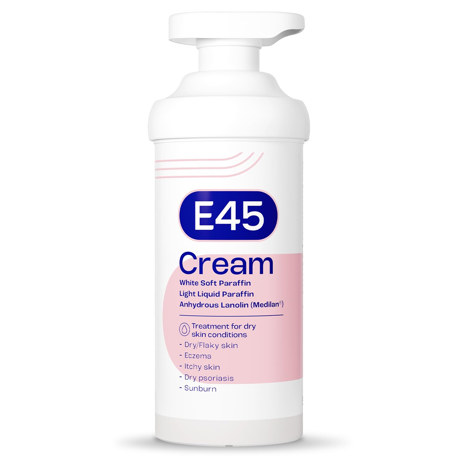 E45 Moisturising Cream 500g - Emollient Lotion for Dry, Itchy & Sensitive Skin - Soothing Eczema Relief Cream - Non-Greasy, Fast Absorbing, Dermatologically Tested Formula