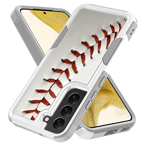 Candykisscase Case for Samsung Galaxy S21, Baseball Sports Pattern Shock-Absorption Hard PC and Inner Silicone Hybrid Dual Layer Armor Defender Case for Samsung Galaxy S21
