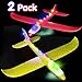 Airplane Toys Throwing Foam Plane, 20 Inch Gaint LED Light Up Glider Airplane Model Toy with Dual Flight Mode Challenging Outdoor Plane Jet Sports Game Flying Toys Gift for Kids Toddlers Teen (4 Pack)