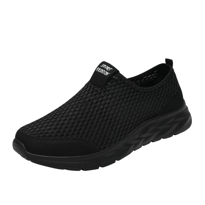 Men's Slip-on Mesh Sneakers - Casual Athletic Running - Comfy and Breathable Walking Shoes