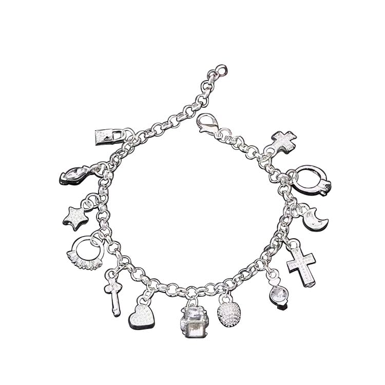 Women's bracelets, thirteen pendant bracelets for female teenagers, love charm chain bracelet fashion jewelry gifts.