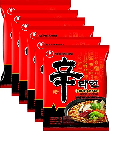 Nongshim Shin Ramyun Instant Korean Style Noodles- (Pack Of 6) (Imported), 120 grams