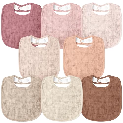 Image of Susurration Muslin Baby Drool Bibs 10Pack Soft Square Adjustable Bandana Bibs for Unisex Baby Girls & Boys