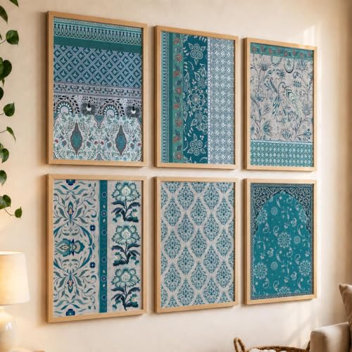 Image of kotart Pattern wall art hanging frames for home decor wall paintings | paintings for living room, bedroom, office, | Poster with glass frame (Pack of 6 Multicolor) (10x13 inch, A)