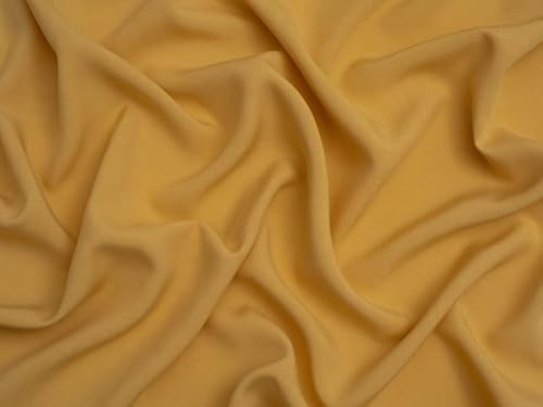 Minerva Core Range Soft Ochre Viscose Poplin Fabric for Dressmaking - 140cm Wide - per metre