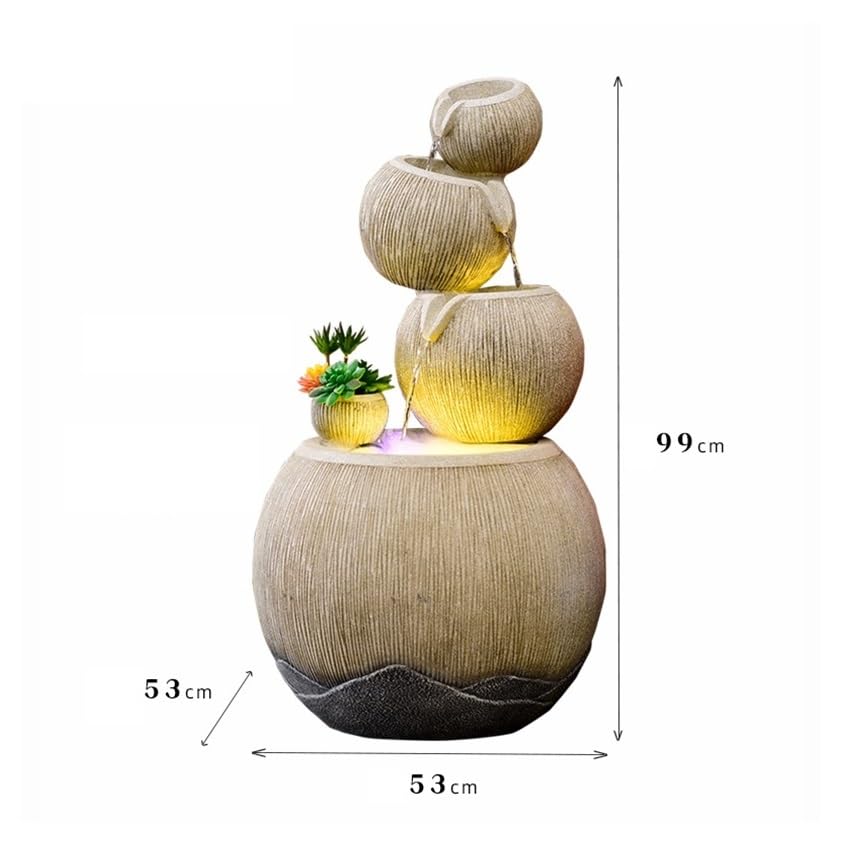 Jingzai202405 Indoor Floor Fountain Flowing Water Rockery Landscape Indoor and Outdoor Ornaments Creative Modern Fountain Home Decor Floor to Ceiling Circulation Water Fountain