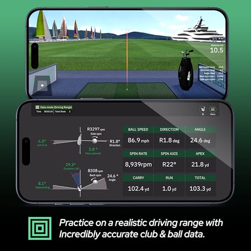 Square Golf Moniteur de Lancement Intérieur Noir