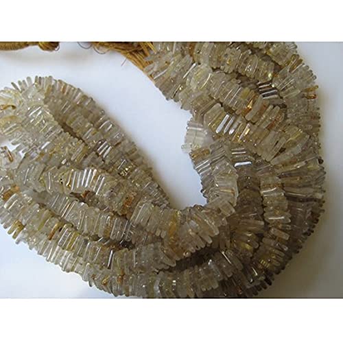 Quartz rutile doré heishi 5mm perles carrées de prestige pour bijoux
