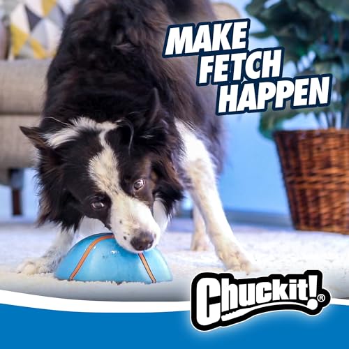 Image of Chuckit! Indoor Super Slider Self-Fetch Squeaky Dog Toy, Durable Rubber | Glides Harmlessly on Most Surfaces to Keep Dogs Busy, Fun, Interactive Toy for Small, Medium and Large Breeds