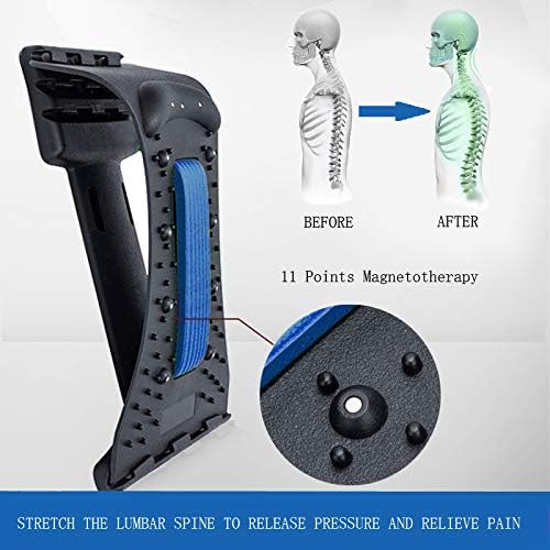 SPOUYI Cervical Spine Alignment Chiropractic Neck Pillow,Neck & Shoulder Massage Relaxer Traction Device,Magic Back Stretcher Device Support Relaxer,Blue