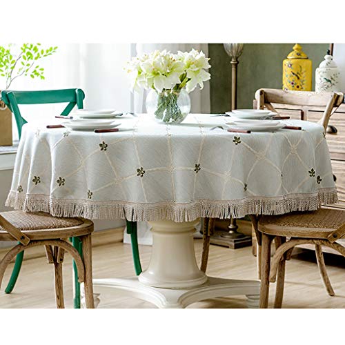Nappe ronde à franges brodées pour des moments conviviaux