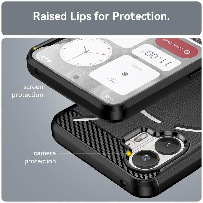 Image of Hybrid Carbon Fiber Back Case for Nothing Phone 2 (Black)