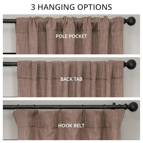 Image of HPD Half Price Drapes - Faux Linen Curtains for Living Room (2 Panels) - 50W X 84L - Textured Room Darkening Curtains for Bedroom 84 Inches Long - Drapes for Home Decor, Dutch Cocoa